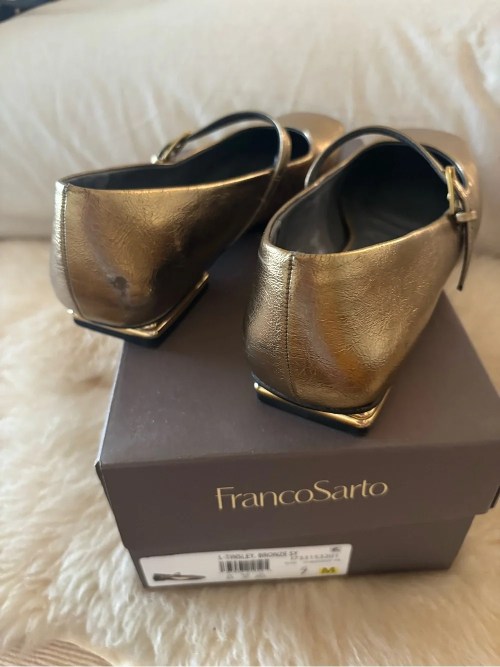Franco Sarto Gold Mary Jane Flats 7